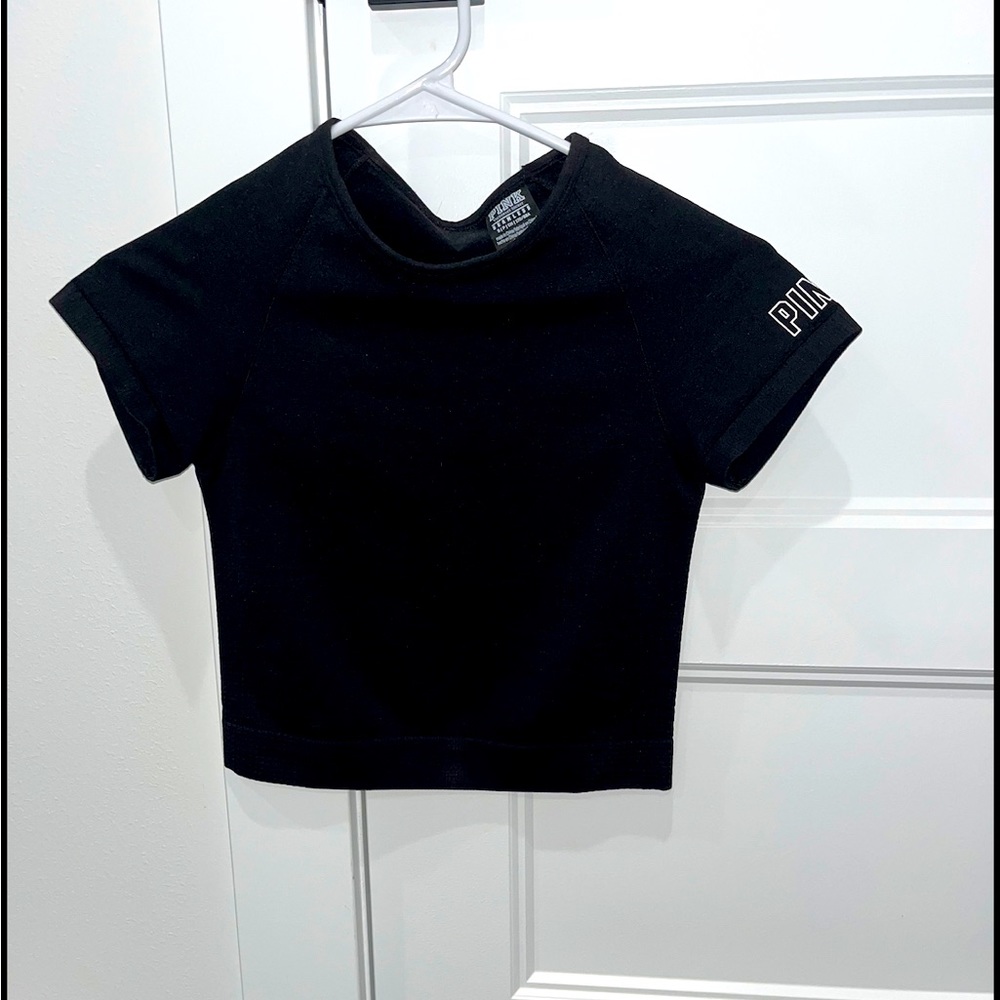 PINK VS crop athletic top